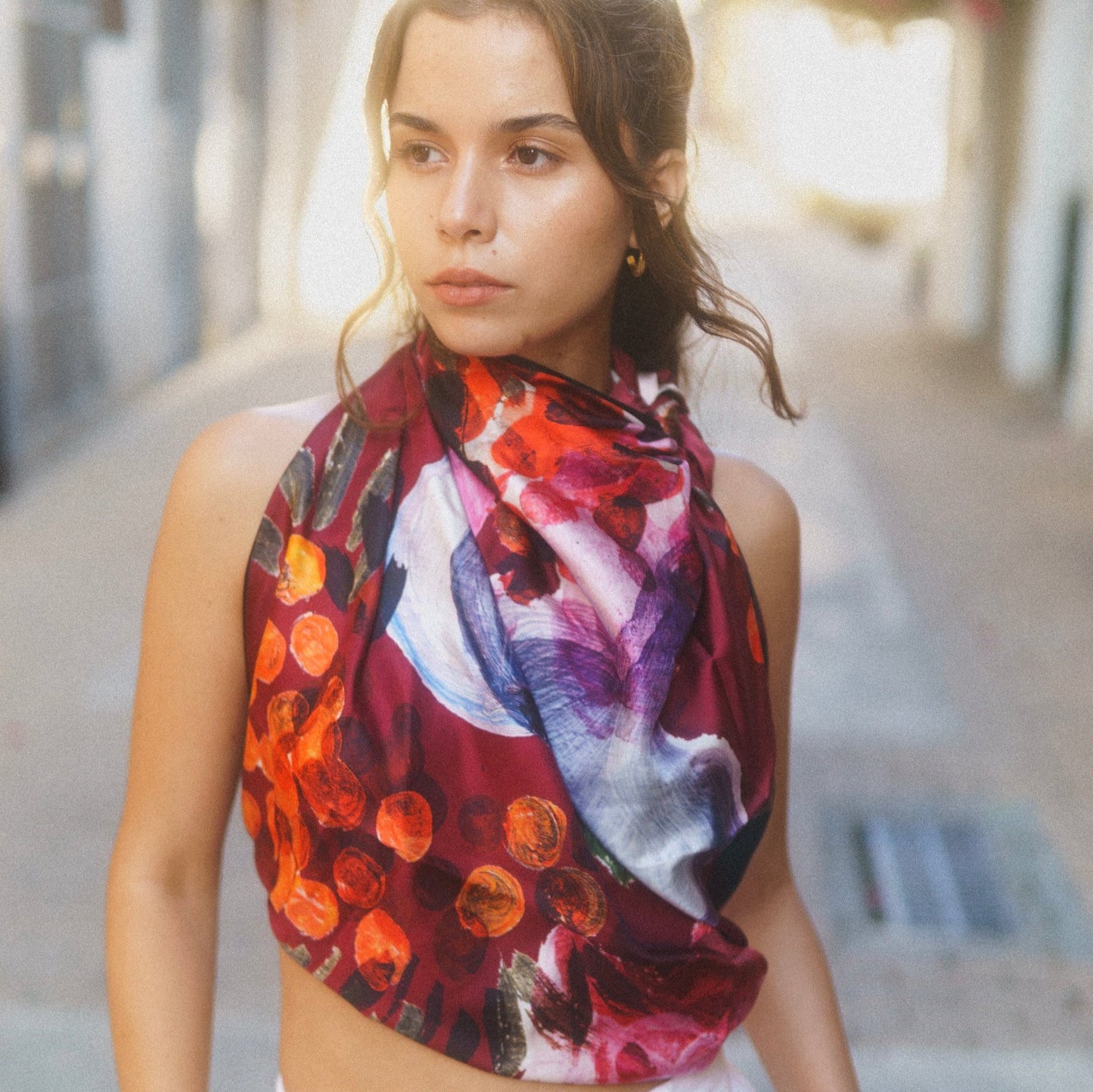 Silk Scarf XL - Lilyrose Burgundy