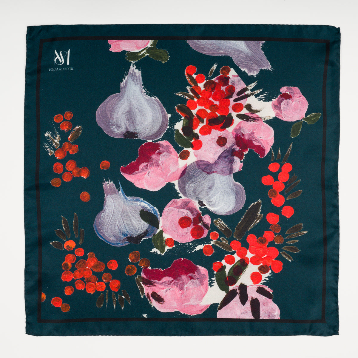 Pañuelo de seda XL - Lilyrose Azul Oscuro