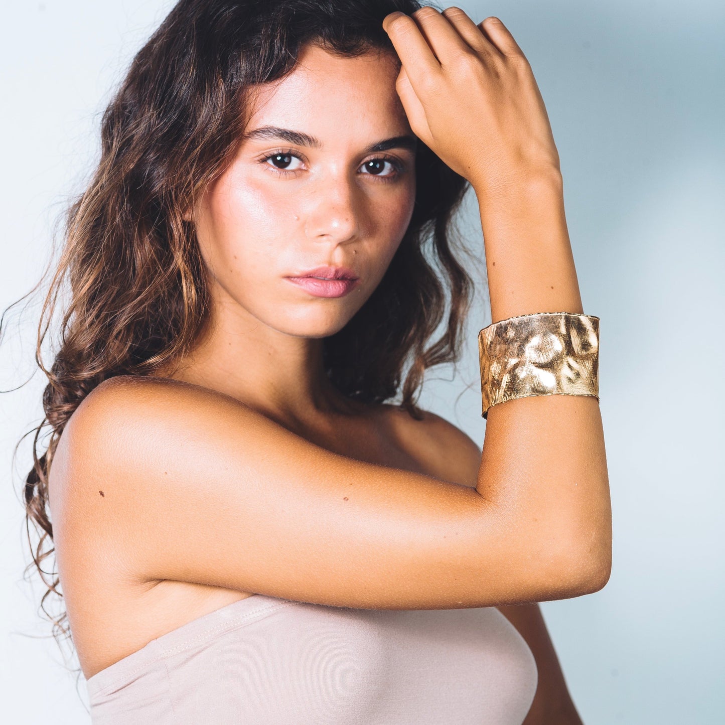 GAIA CUFF BRACELET XL - Sterling Silver / 18k Gold-plating