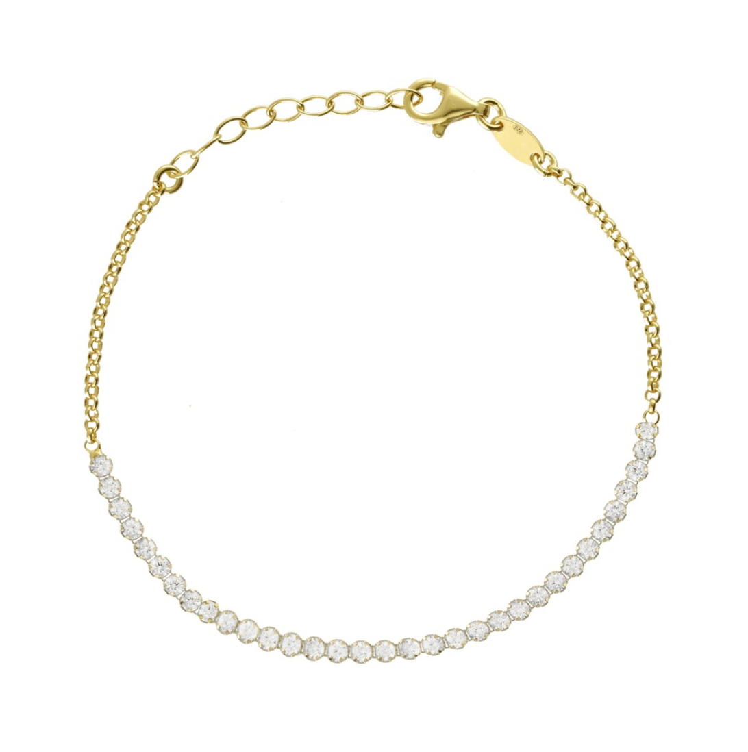 LUMI TENNIS BRACELET SMALL - CLEAR CRYSTALS