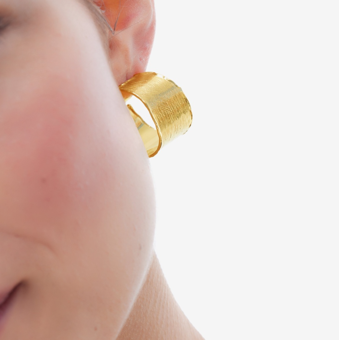 GAIA HOOP EARRING - STERLING SILVER / 18K GOLD-PLATING