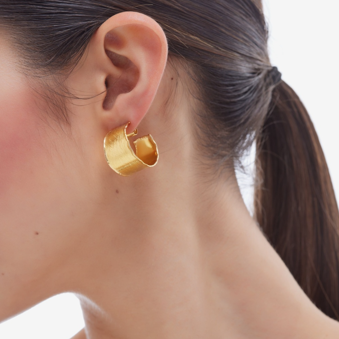 GAIA HOOP EARRING - STERLING SILVER / 18K GOLD-PLATING