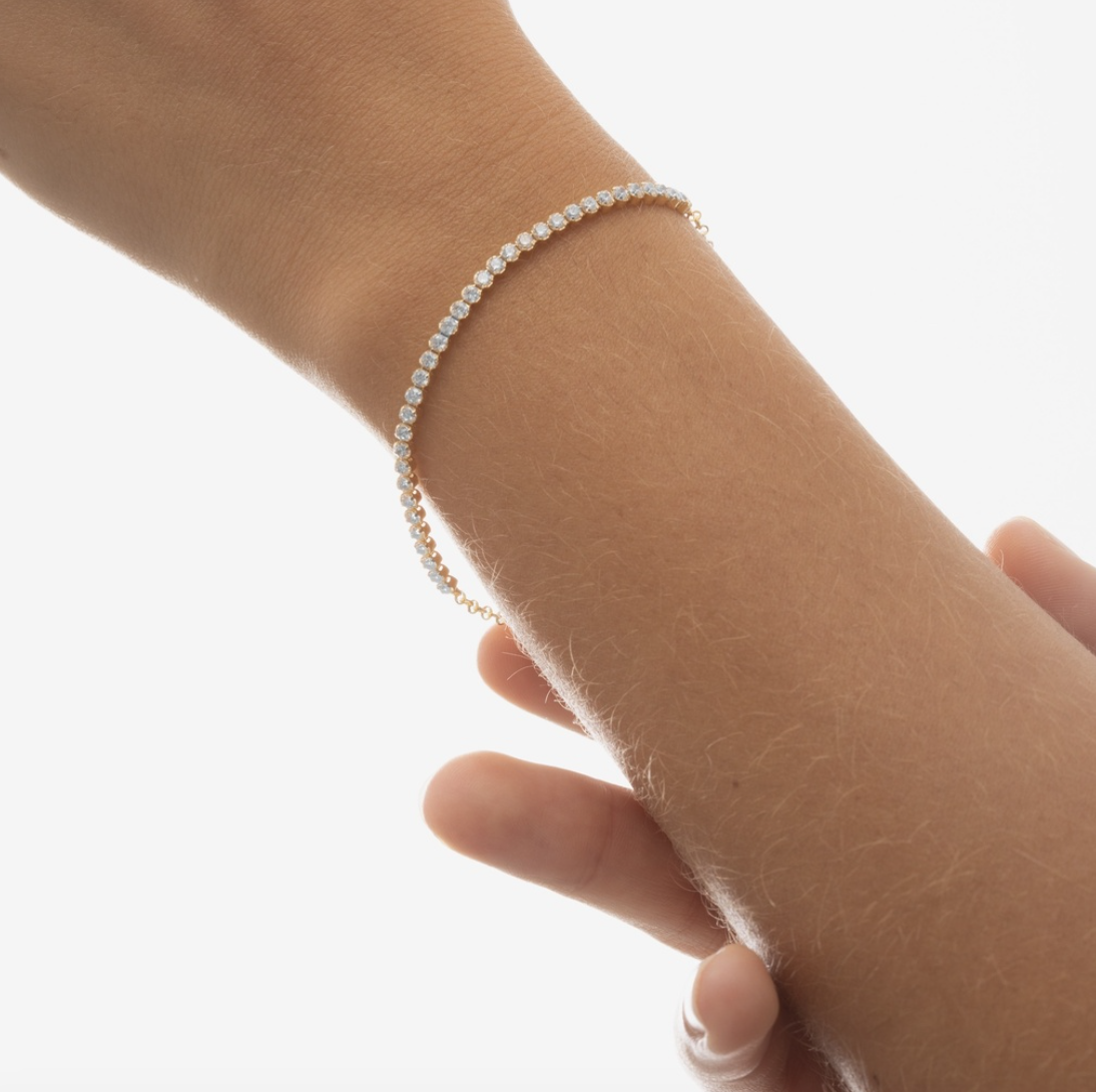 LUMI TENNIS BRACELET SMALL - CLEAR CRYSTALS