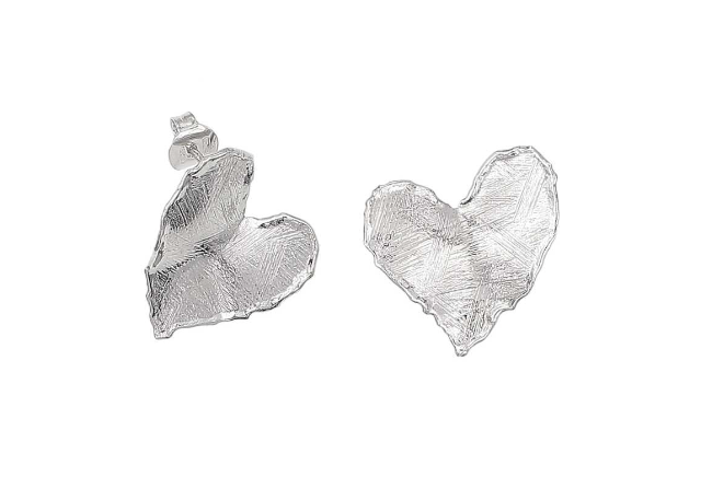 GAIA HEART EARRING - STERLING SILVER / RHODIUM PLATED