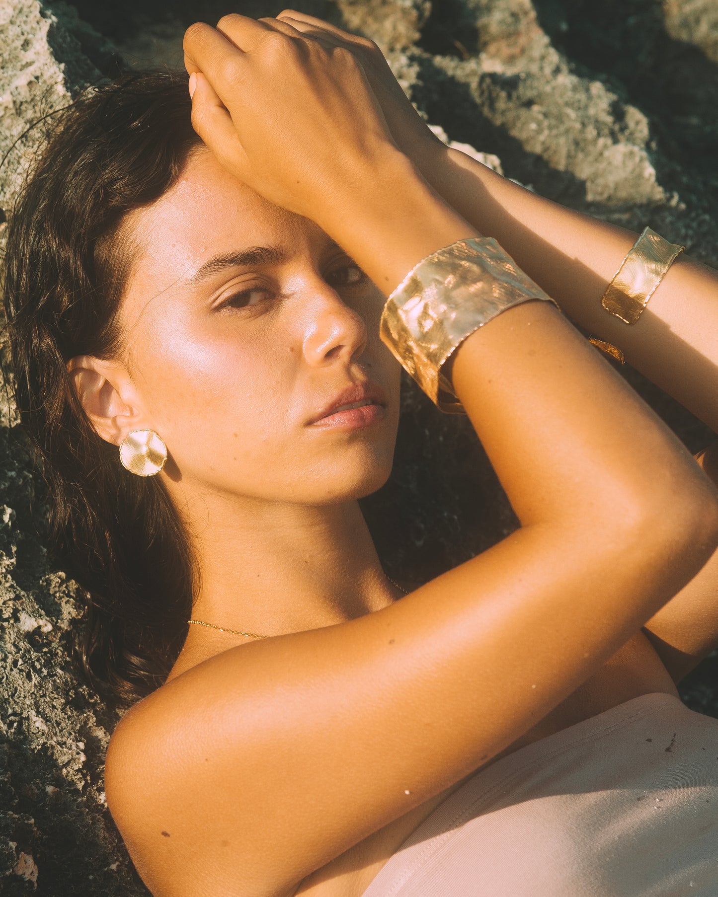 GAIA CUFF BRACELET XL - Sterling Silver / 18k Gold-plating