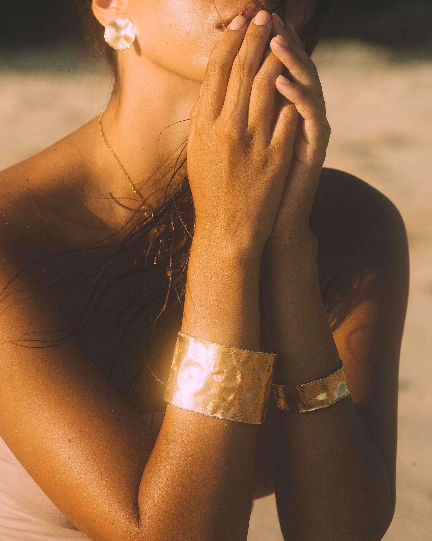 GAIA CUFF BRACELET XL - Sterling Silver / 18k Gold-plating