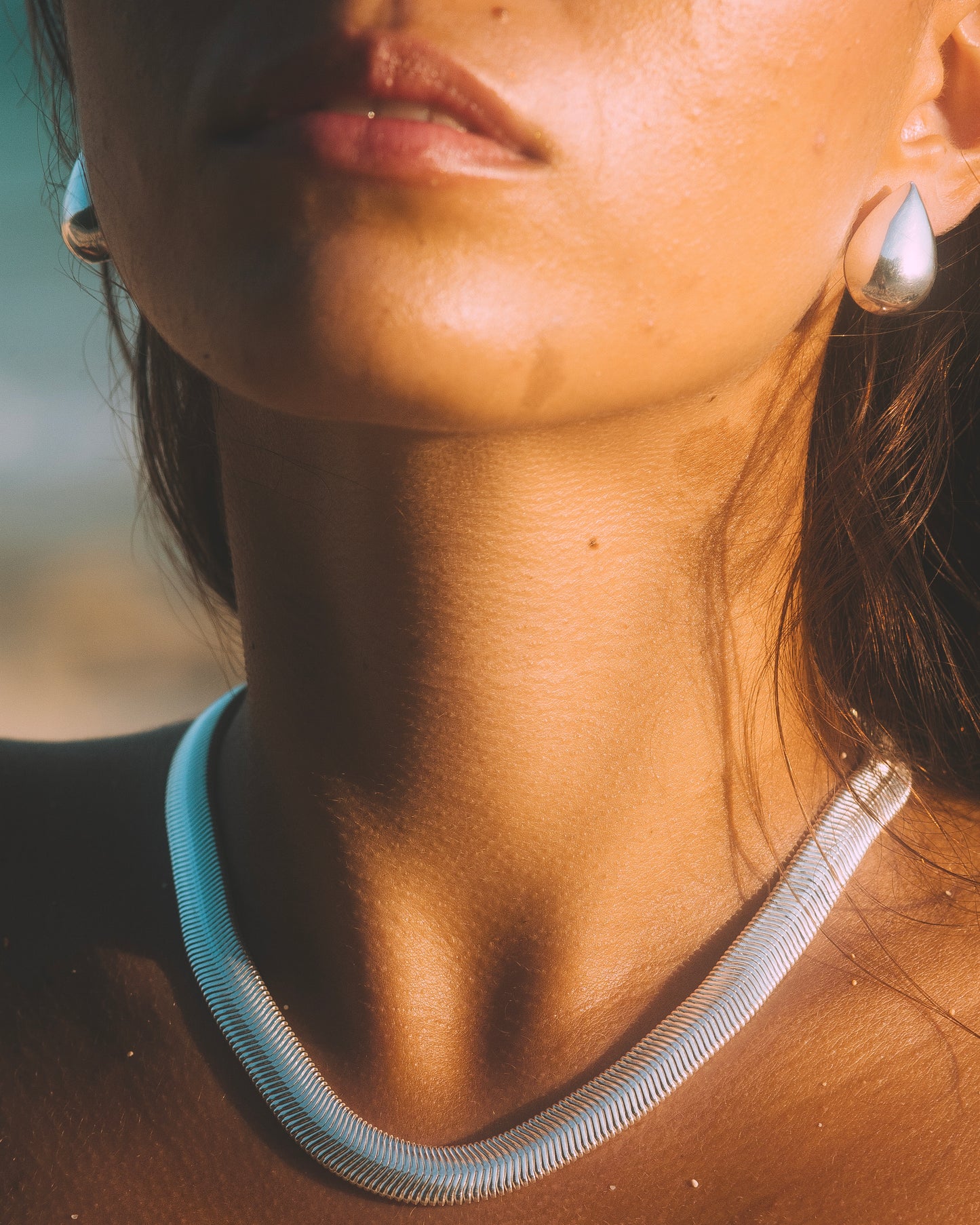 FREJA SNAKE NECKLACE XL - Sterling silver / Rhodium plating