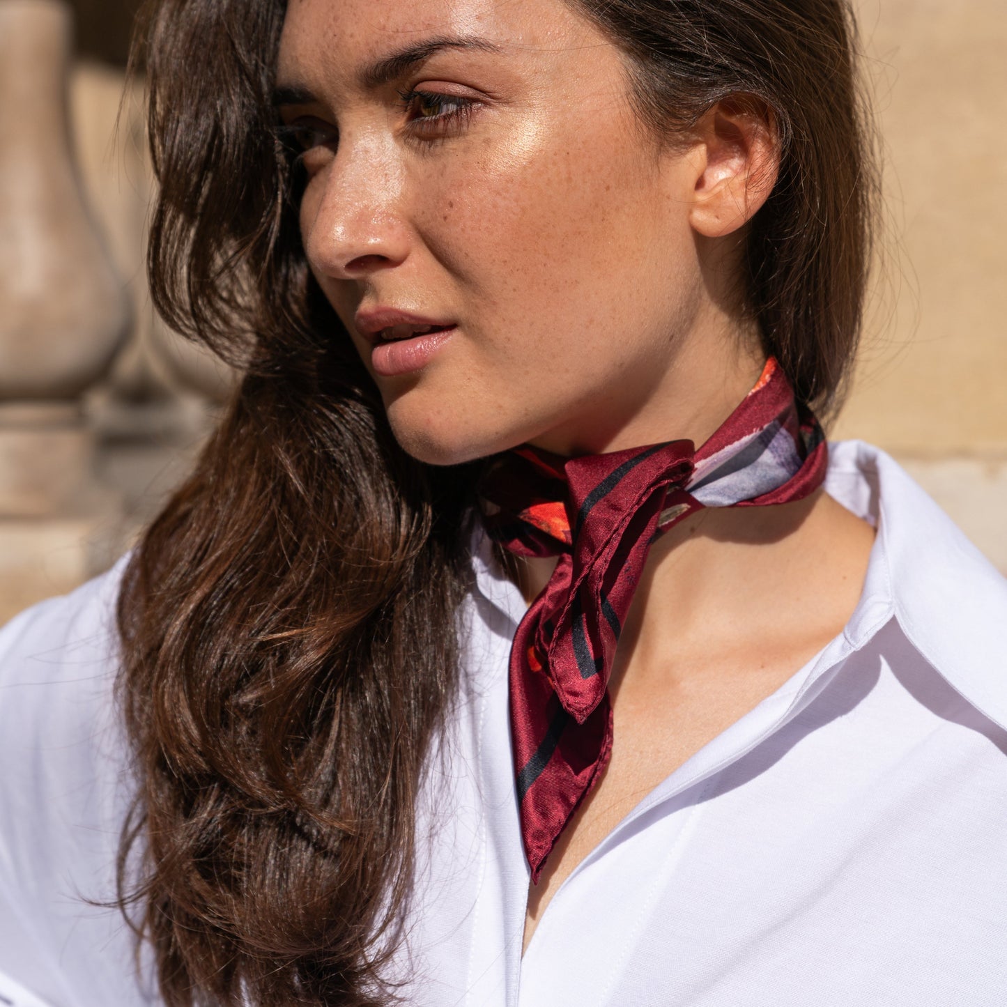 Silk Scarf 55 - Lilyrose Burgundy