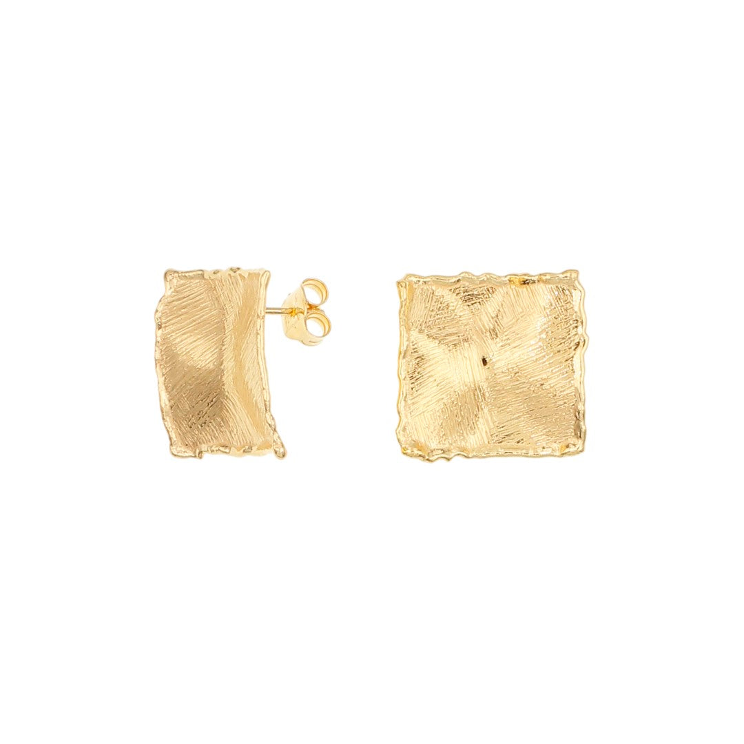 PENDIENTE CUADRADO GAIA - PLATA DE LEY / BAÑO ORO 18K