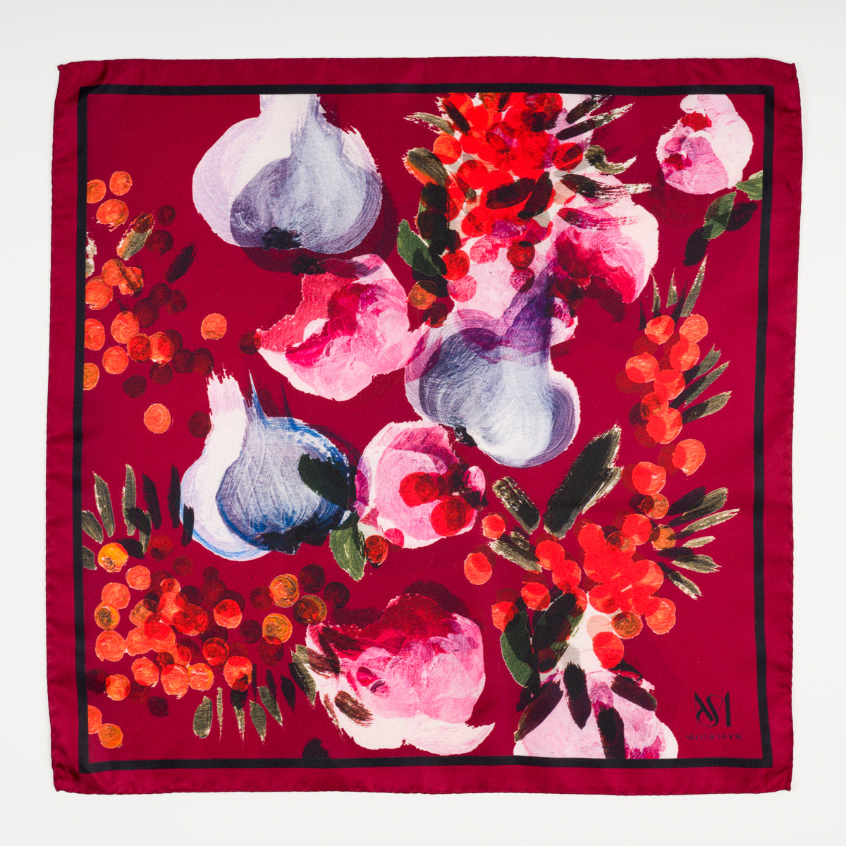 Silk Scarf 55 - Lilyrose Burgundy