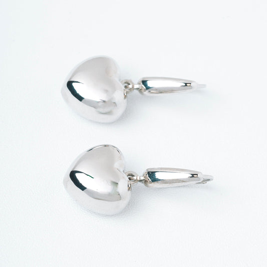 ELEA HEART EARRINGS - Sterling Silver / Rhodium plating