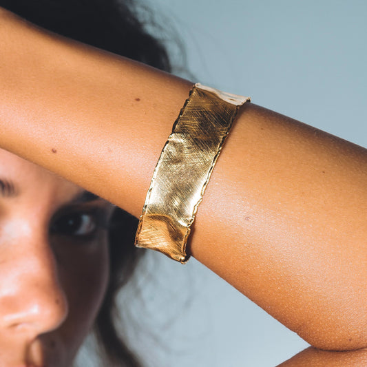 GAIA CUFF BRACELET - Sterling Silver / 18k gold-plating