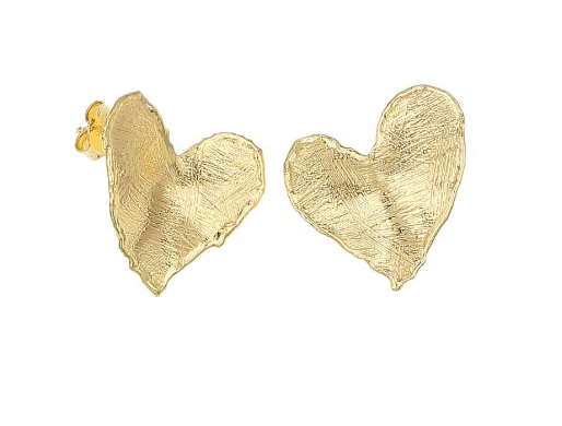 GAIA HEART EARRING - STERLING SILVER / 18K GOLD-PLATING